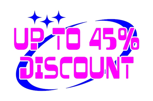 Vector y2k sales banner up to 45 percentage off sale discount offer price sign