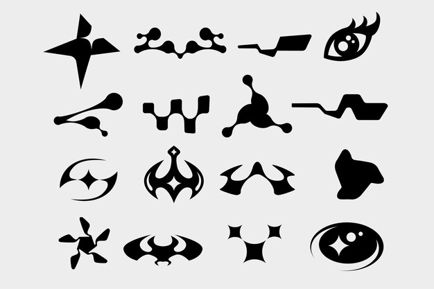 Vector y2k shapes design pack goed voor logo's