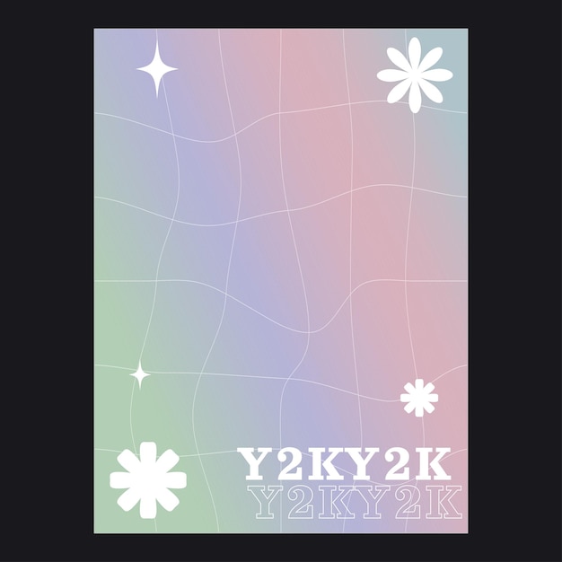 Y2K template gradient poster 90's style