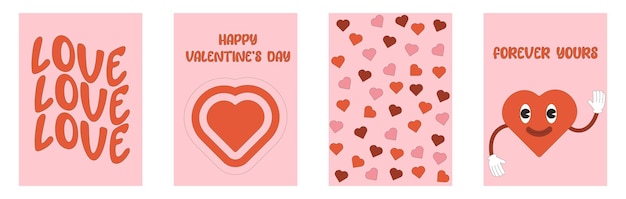 Y2k valentine's day collection retro valentine's day card retro templates