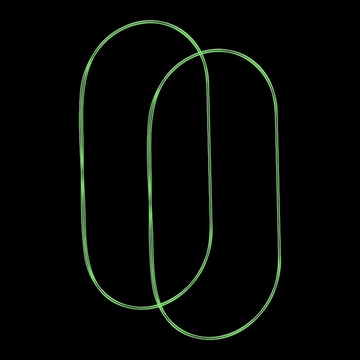 Vector y2k vector rave psychedelic futuristic oval shape in trendy neon green black style