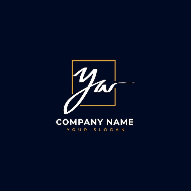 Ya Initial signature logo vector design