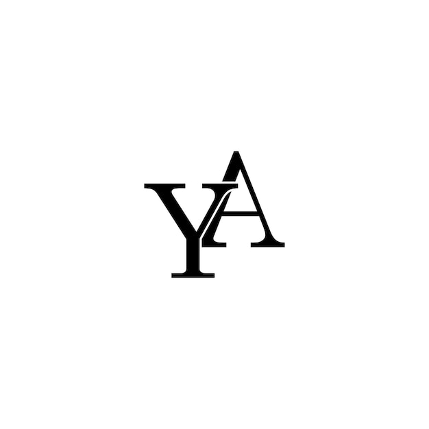 YA文字ロゴのクリエイティブなデザインとベクトルグラフィック YAシンプルでモダンなロゴ