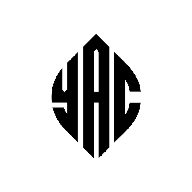 YAC cirkel letter logo ontwerp met cirkel en ellips vorm YAC ellips letters met typografische stijl De drie initialen vormen een cirkel logo YAC Circle Emblem Abstract Monogram Letter Mark Vector