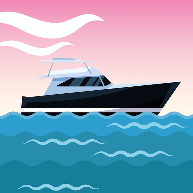 Yacht boat cartoon