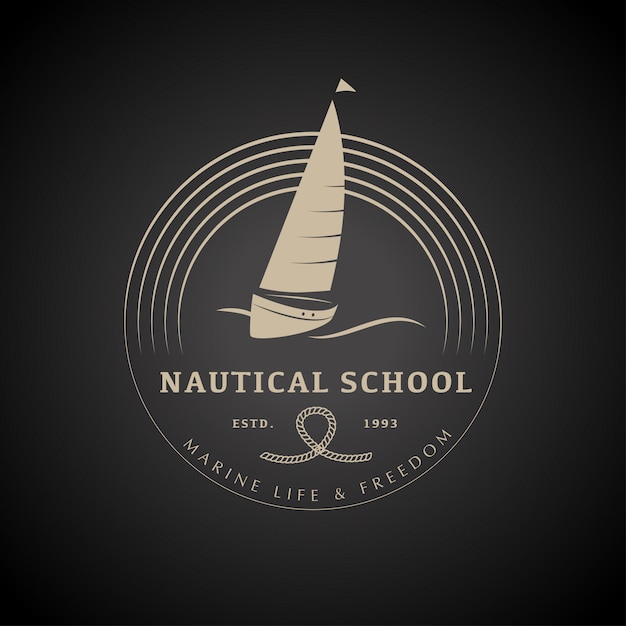 Yacht club logo design vector illustration.