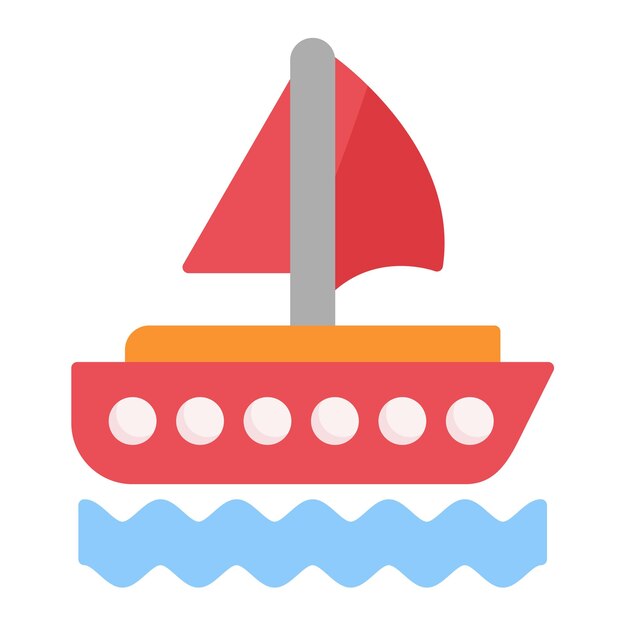 Yacht Flat Illustration