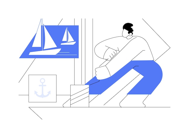 Vettore illustrazione vettoriale del concetto astratto di manovra dello yacht