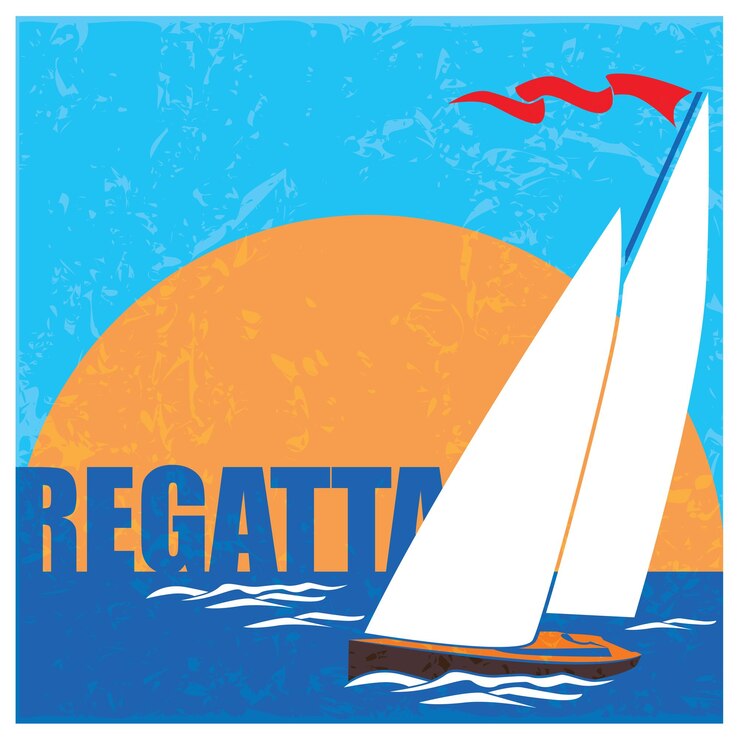 Vector yacht regatta