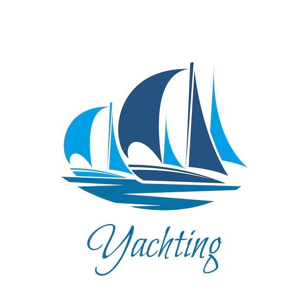 Yacht or sailboat vector icon for yachting club