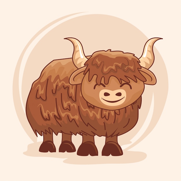 Yak cartoon schattige dieren