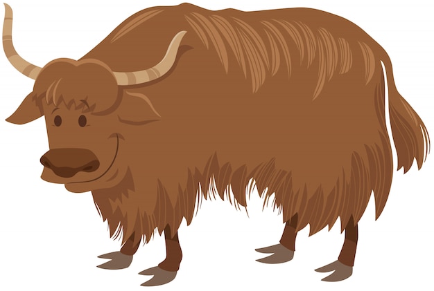 Vector yak cartoon wild animal character