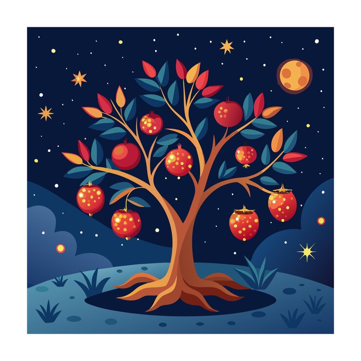 Vector yalda night concept vector illustration