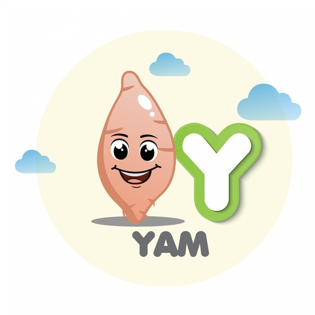 Vector yammascotte met brief y