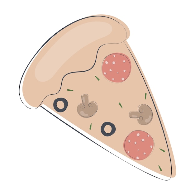 Yammy pizza doodle illustration