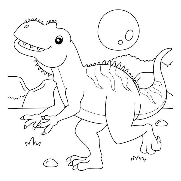Vector yangchuanosaurus coloring isolated page for kids