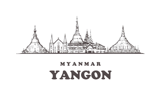 Yangon cityscape, myanmar