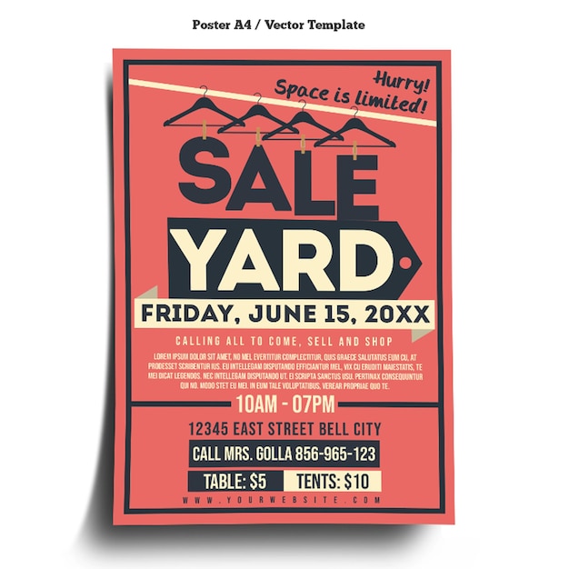 Yard garage sale poster template