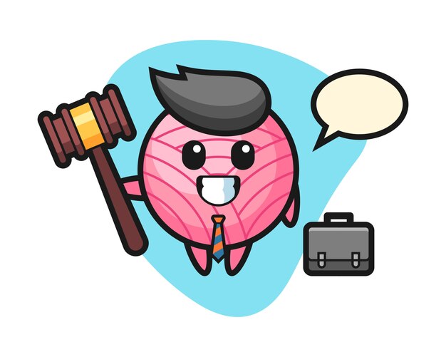 Vector yarn ball cartoon as a lawyer