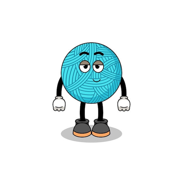 Yarn ball cartoon couple with shy pose character design