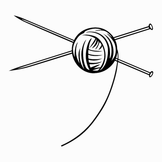 Yarn ball with needles