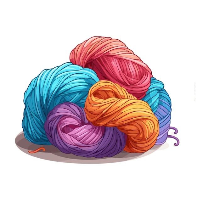 Yarn vector on white background