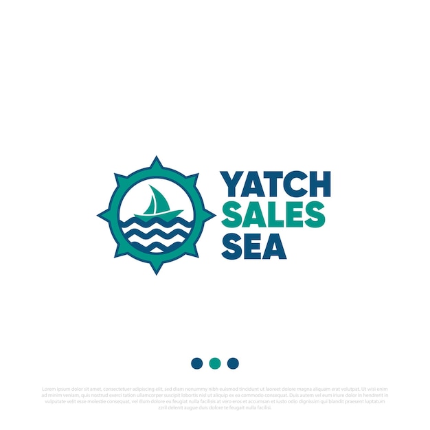 Vector yatch sales sea logo design