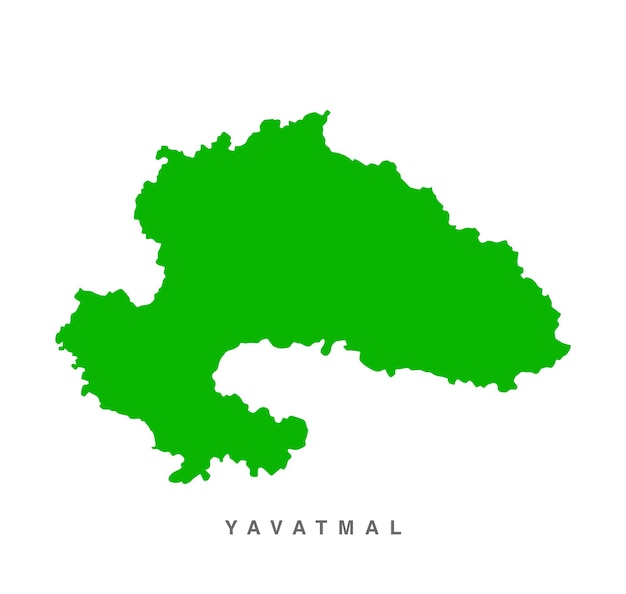 Yavatmal de Dist van Maharashtra groene vectorkaartillustratie
