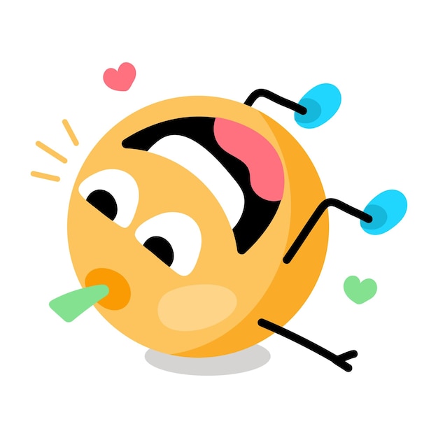 A yawning orange sticker in cool vector