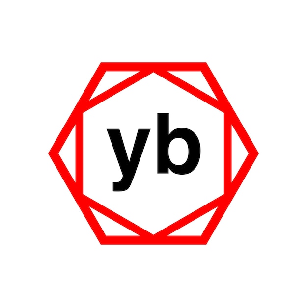 YB company name initial letters icon YB monogram