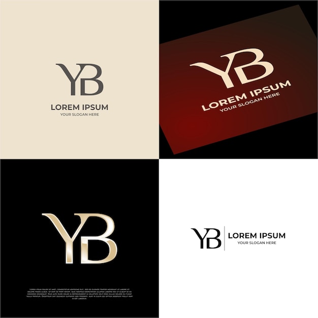 YB 초기 현대 타이포그래피  ⁇ 블럼 로고 템플릿