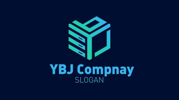 Вектор Логотип ybj company для ит-компании с большими данными