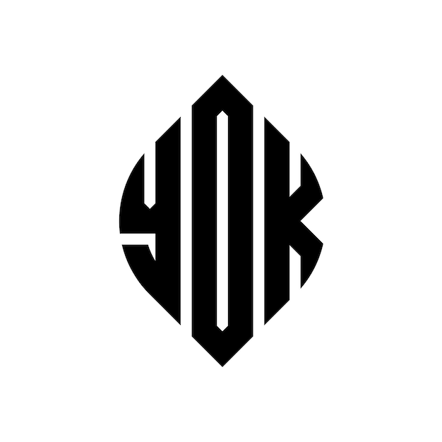 Vettore ydk cerchio lettera logo design con forma di cerchio e ellisse ydk ellisse lettere con stile tipografico le tre iniziali formano un logo cerchio ydk cerchio emblema monogramma astratto lettera mark vettore