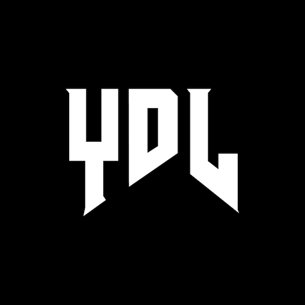YDLのロゴデザイン 黒と白の色の組み合わせ YDLロゴ ベクトル YDLデザイン YDLアイコン YDLアルファベット YDLタイポグラフィー