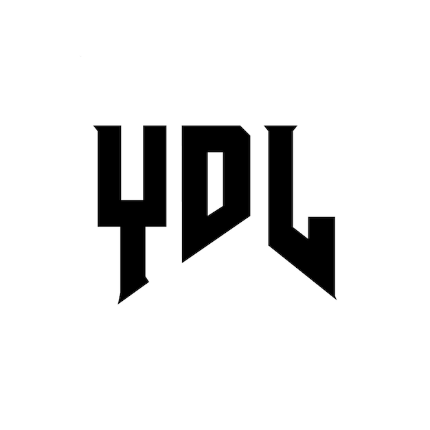 YDLのロゴデザイン 黒と白の色の組み合わせ YDLロゴ ベクトル YDLデザイン YDLアイコン YDLアルファベット YDLタイポグラフィー