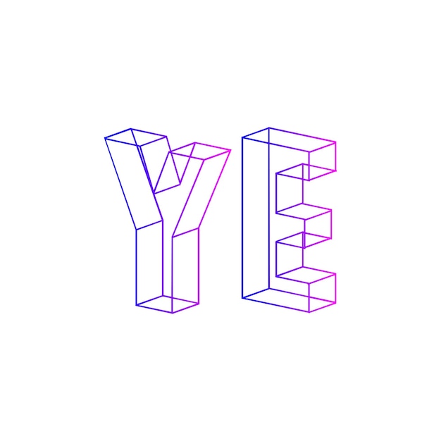 Vector ye initial logo design