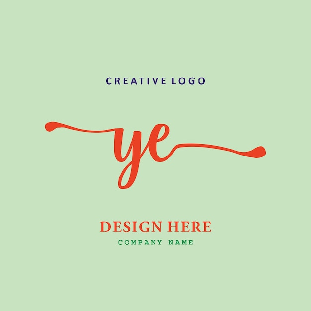 YE lettering logo is simple easy to understand and authoritative