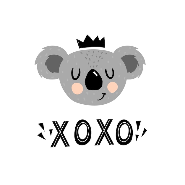 yeah Cartoon koala met handschrift