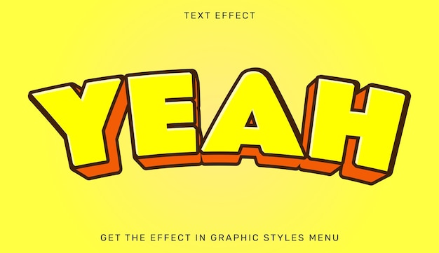 Yeah editable text effect in 3d style