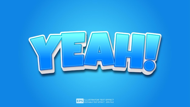 Yeah editable text effect font