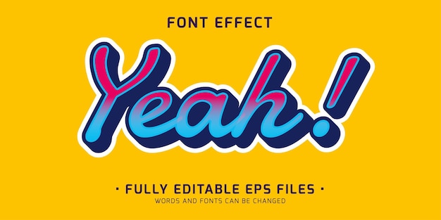 Yeah editable text effect sticker effect graphic style