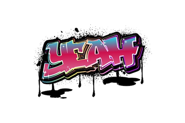 yeah graffiti lettering typography art illustration