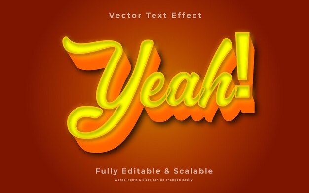 Vector yeah text editable text effect