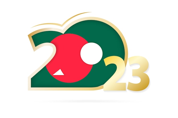 Year 2023 with Bangladesh Flag pattern