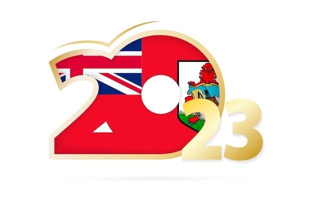 Year 2023 with Bermuda Flag pattern