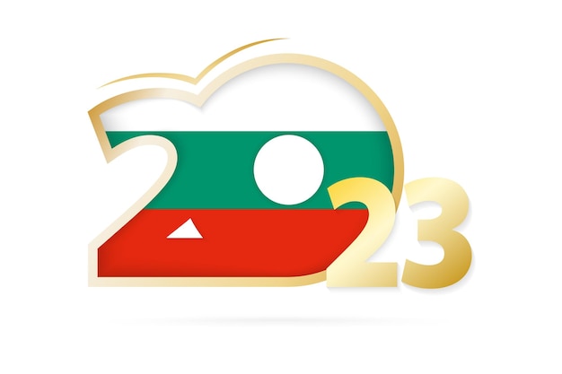 Year 2023 with Bulgaria Flag pattern