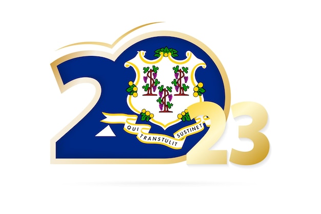 Year 2023 with Connecticut Flag pattern