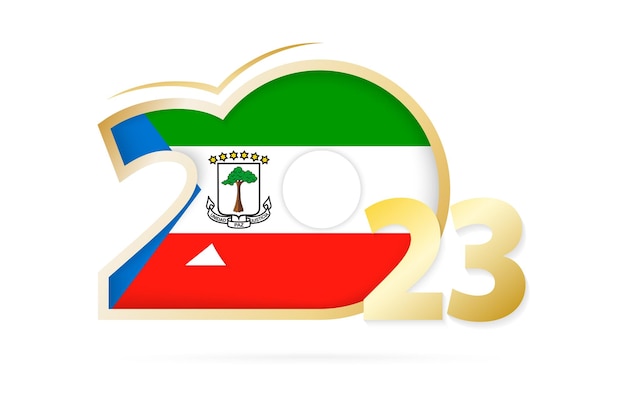 Year 2023 with Equatorial Guinea Flag pattern