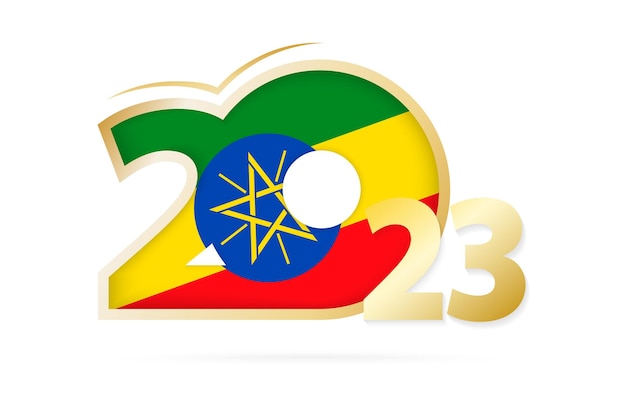 Year 2023 with Ethiopia Flag pattern