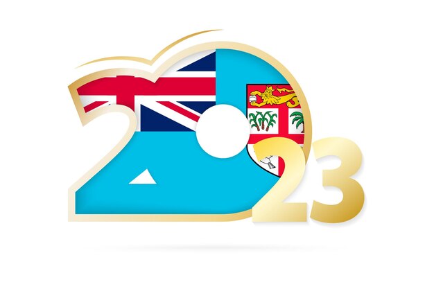 Year 2023 with fiji flag pattern